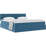  Postelja s shranjevanjem z vzmetnico Temno modra 100 x 200 cm, (5000100991) | Shoptok.si