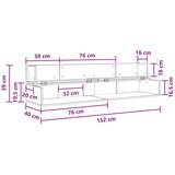Studio radni stol Staro drvo 152 x 40 x 19,5 cm | shoptok.hr