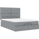  Otomanski krevet s madracem&LED svijetlosivi 140x190 cm tkanine | shoptok.hr