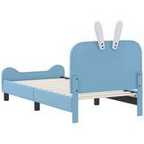  Otroški posteljni okvir z vznožjem Modra 80 x 160 cm PU, (5000104759) | Shoptok.si