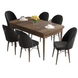 Hanah home set trpezarijski sto i 6 stolica roz baroque black | ePonuda.com