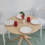 Ragaba Okrugao proširiv blagovaonski stol s dodatnom pločom od čvrste jeseni ø 90 cm Jubi – | shoptok.hr