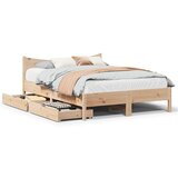 Maison Chic Posteljni okvir - Dvoposteljna postelja - Zakonska postelja s predali 135x190 cm borovina, (21692697) | Shoptok.si