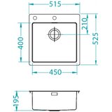 Alveus SUDOPERA PURE 30 SA P.Č. 515x525/195 mm | ePonuda.com