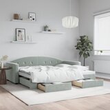  Dnevni krevet na razvlačenje svjetlosivi 90 x 200 cm baršunasti | shoptok.hr