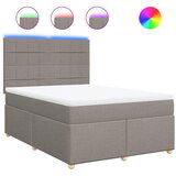 vidaXL Box spring postelja z vzmetnico taupe 140x190 cm blago, (21307398) | Shoptok.si