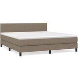 vidaXL Box spring postelja z vzmetnico taupe 160x200 cm blago, (20894032) | Shoptok.si
