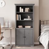 The Living Store Knjižna omara BODO siva 82x40x173 cm trdna borovina - Knjižna Omara, (21437048) | Shoptok.si