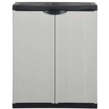 Vrtni ormarić za pohranu s 1 policom sivo-crni 68 x 40 x 85 cm | shoptok.hr