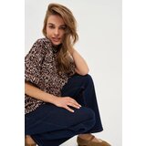 Marisse Viscose Leopard Print Shirt, Black | ePonuda.com