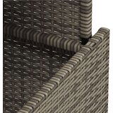 vidaXL Vrtna miza s stekleno ploščo siva 100x55x73 cm poli ratan | Shoptok.si