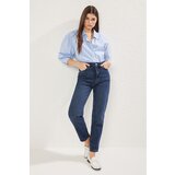 Trendyol Dark Blue Regular Waist Mom Jeans | Shoptok.si