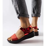 Gemre Red Wedge Sandals Shine | Shoptok.si
