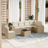  6-dijelni set vrtnih sofa od poliratana s jastucima smeđi | shoptok.hr