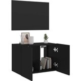 vidaXL Stenska TV omarica z LED lučkami črna 60x35x41 cm | Shoptok.si