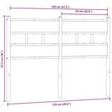  Uzglavlje boja hrasta sonome 120 cm željezo i konstruirano drvo | shoptok.hr