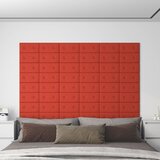 vidaXL Zidne ploče od umjetne kože 12 kom crvene 30 x 15 cm 0 54 m² | shoptok.hr