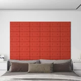 vidaXL Zidne ploče od umjetne kože 12 kom crvene 30 x 15 cm 0 54 m²