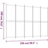 Sobna pregrada s 5 panela bijela 250 x 180 cm od tkanine | shoptok.hr