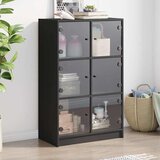  Visoka komoda s vratima crna 68x37x109 cm konstruirano drvo | shoptok.hr