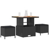  Vrtni set za objed 3 kom. Crna poliratan | shoptok.hr