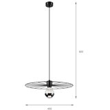  Visilica na sajli MONTANA 1xE27/15W/230V, prečnik 45 cm, crne boje | Eponuda.com