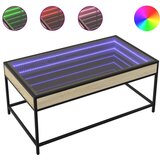 Maison Chic Klubska mizica - kavna mizica - Nizka mizica z neskončnimi LED sonoma hrast 90x50x41 cm, (21752200) Cene