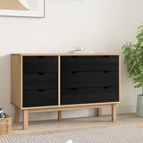  Ormar s ladicama OTTA Crna 111 x 43 x 73,5 cm Masivna borovina | shoptok.hr