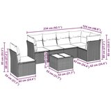 vidaXL 7-dijelni set vrtnih sofa svjetlosivi od poliratana | shoptok.hr