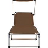  Sklopive ležaljke s krovom 2 kom. aluminij i tekstil smeđe | Eponuda.com