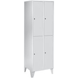 Wolf Garderobna omara z nogami, VxŠxG 1850 x 600 x 500 mm, 4 predelki, svetlo siva | Shoptok.si