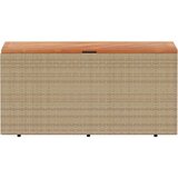  Vrtna kutija za pohranu bež 110x50x54 cm poliratan drvo bagrema | shoptok.hr