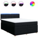vidaXL Krevet s oprugama i madracem crni 160x200 cm od tkanine | shoptok.hr