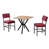 Hanah home Set Trpezarijski sto i 2 stolice Dubai Burgundy Walnut | Eponuda.com