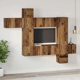  Set TV komoda s policom Zidne s pohranom s vratima 10 pcs Staro drvo 30.5 x 30 x 90 cm | shoptok.hr