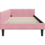 vidaXL Kotni posteljni okvir Roza 90 x 200 cm Samet in inženirski les | Shoptok.si