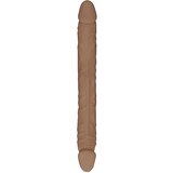 REALROCK Double Dong 14 - dupli dildo (36cm) - tamni prirodni | shoptok.hr