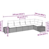  Sjedeća garnitura za vrt 6 kom. Smeđa poliratan 184 x 62 x 85 cm | Shoptok.si