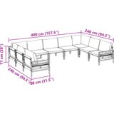 vidaXL Vrtna sedežna garnitura 9 pcs antracit siva Jeklo | Shoptok.si