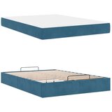 vidaXL Krevetna konstrukcija Plava 140 x 200 cm Baršun | shoptok.hr