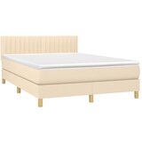  Krevet s oprugama i madracem krem 140 x 190 cm od tkanine | shoptok.hr