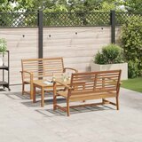  Sjedeća garnitura za vrt 3 pcs Prirodna Čvrsto teak drvo | Eponuda.ba