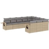 vidaXL 10-dijelni set vrtnih sofa s jastucima bež od poliratana | shoptok.hr