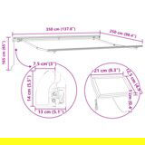 vidaXL Ročna retraktibilna tenda z LED, črna, 350x250 cm, Tenda zamenjava tkanine za 3,5x2,5 m okvir, črna | Shoptok.si