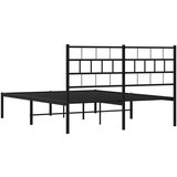 Metalni okvir za krevet s uzglavljem crni 140x190 cm | shoptok.hr