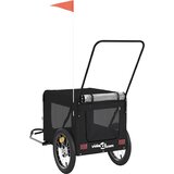 Prikolica za bicikl za ljubimce crna od tkanine i željeza | shoptok.hr