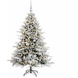  Umjetno božićno drvce s kuglicom 120 cm 150 LED lampica - Zelena i bijela 120 cm s LED-ima i srebrnim lopticama | shoptok.hr