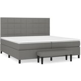 vidaXL Box spring postelja z vzmetnico temno siva 200x200 cm blago, (20761215) Cene