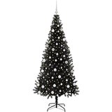 vidaXL Božično drevo med 300 LED z stojalom Črna 180 cm PVC | Shoptok.si