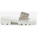 Resti White women's slippers with cubic zirconia Emkoy - Footwear | Shoptok.si